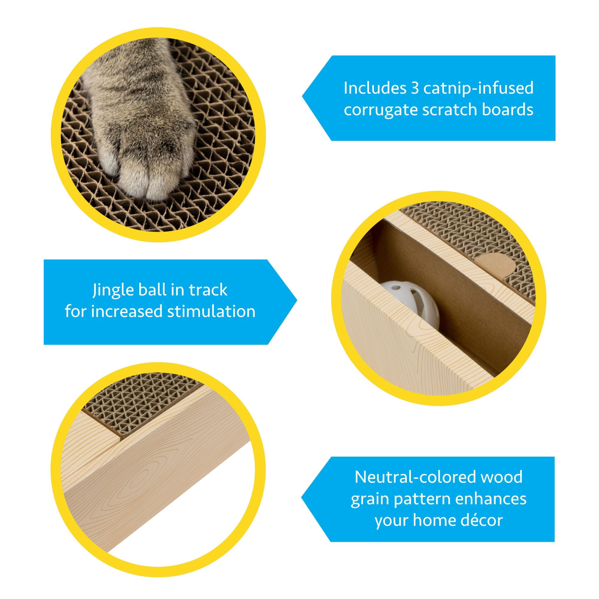 Kitty City Catnip Infused Scratchers with Ball Track