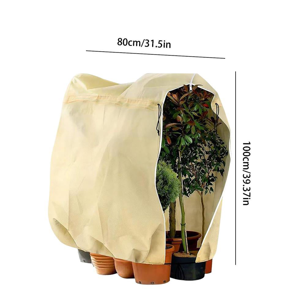 60x110cm CEMGYIUK Plant Covers Freeze Protection,Winter Gardening Thicked Warm Plant Protection Cover Bags,Reusable Trees Shrubs Potted Covers,Plant Barrier Bag for Vegetables Fruits Flower 