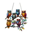 thumbnail image 2 of HaoXun Cute Owl Acrylic Hanging Pendant with Chain - Window & Door Decoration, Modern Home Gift for Birthdays, Christmas | Flower Series Animal Bird Design, 2 of 8