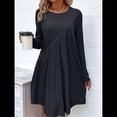thumbnail image 4 of Vestido de Mujer de Larga, Cuello Redondo, Cintura Alta y Cintura Irregular. Negro XL, 4 of 8