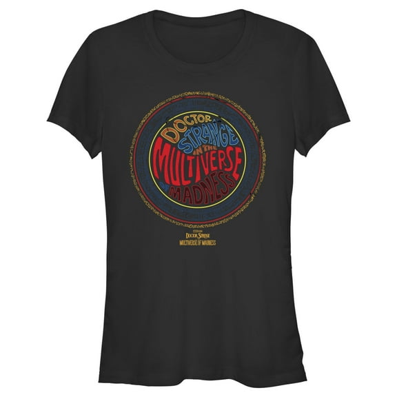 Junior's Marvel Doctor Strange in the Multiverse of Madness Retro Logo  Graphic Tee Black 2X Large