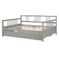 thumbnail image 5 of Tcbosik Full Size Daybed Wood Bed with Twin Size Trundle, Gray, 5 of 8