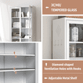 thumbnail image 4 of 72" White Metal Kitchen Pantry Cabinet Buffet with 5 Adjustable Shelves Glass Doors Heavy-Duty Freestanding Sideboard for Kitchen Pantry Bathroom Living Room, 4 of 7