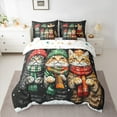 thumbnail image 2 of jejeloiu Cute Cat 7-Piece Twin Bedding Sets,Merry Xmas Bedding Comforter Set,Lovely Pet Kitten Sheet Sets For Girls Boys,Breathable Bedroom Decor Reversible, 2 of 8