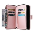 thumbnail image 2 of SaniMore for Samsung Galaxy A15 5G 3 in 1 Case, Zipper Purse Cover + Card Slots +  Kickstand + Detachable Lanyard Comprehensive Protective Shockproof Anti-drop Shell For Samsung A15 5G, Rosegold, 2 of 8