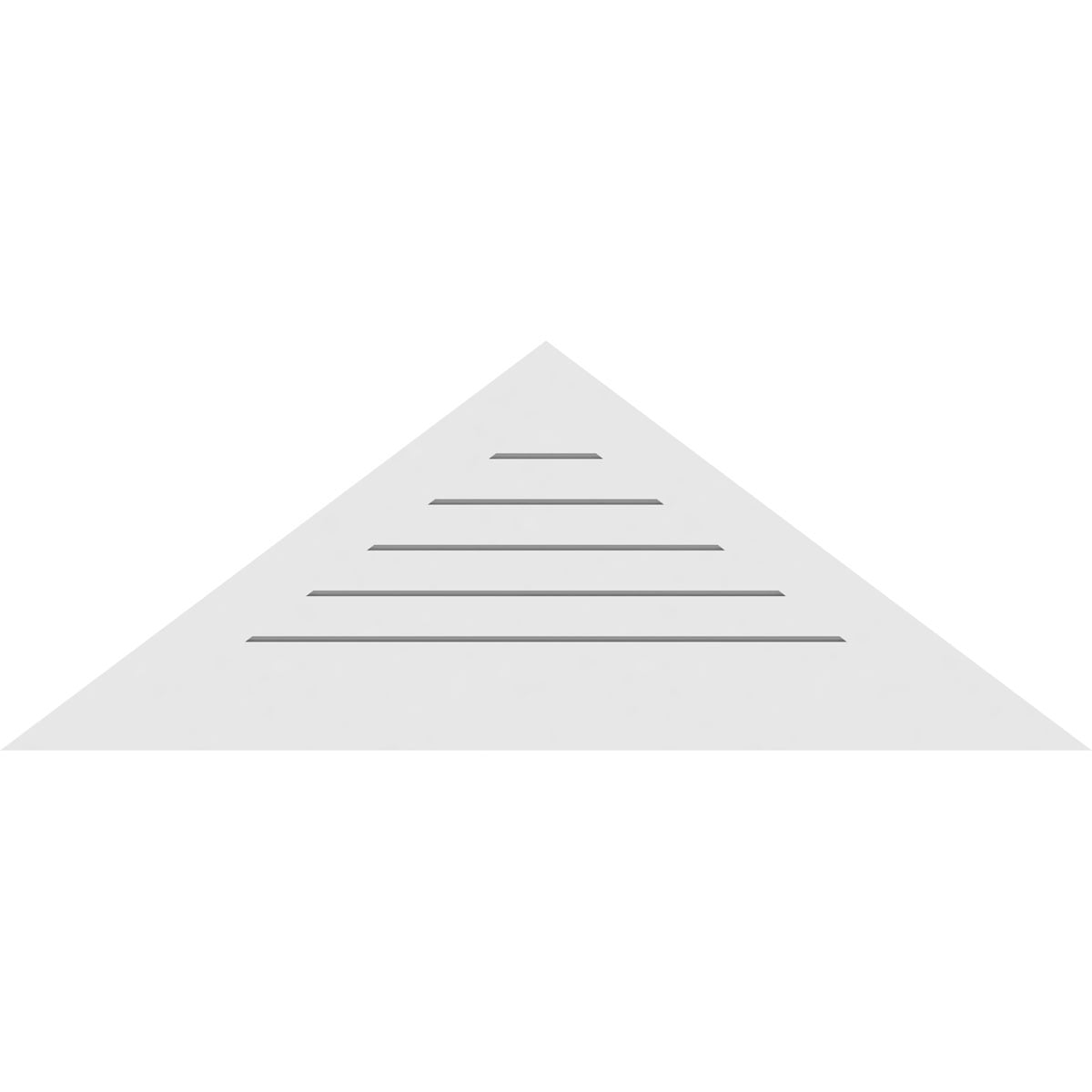 40"W x 16-5/8"H Triangle Surface Mount PVC Gable Vent 10/12 Pitch: Functional, w/ 3-1/2"W x 1"P Standard Frame