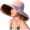thumbnail image 1 of Sombrero de sol plegable reversible para mujer, sombrero de pescador con protección solar UV, ala ancha, gorra de playa de verano, 1 of 7