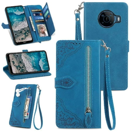 Case for Nokia X100 5G Business Wallet Multi-color Multi-card Slot Flip Zipper Style