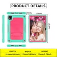 thumbnail image 3 of Hoibon for TCL TAB10 5G 9183W / for TCL TAB 10s 10.1" FHD Case Silicone Rubber Shockproof Protective Kids Friendly Case Built in Stand Shoulder Strap for TCL TAB 10 5G / TCL TAB 10s - Green+Pink, 3 of 7