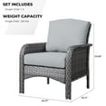 thumbnail image 3 of XIZZI 2 Pieces Wicker Outdoor Patio Furniture High Back Rattan Conversation Set All Weather Patio Chair Set with Cushions for Balcony, Dark Gray, 3 of 8