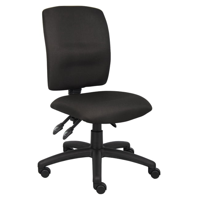 Boss Office Products Chaise de Travail Multifonction en Tissu avec Grande Base, Noire