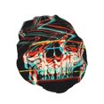 thumbnail image 2 of Kll Glitch Screaming Skull Pattern Shower Cap & Bath Cap For Women,Reversible Oversized Waterproof Shower Caps For All Hair Lengths,Elastic Reusable Bathing Hair Cap, 2 of 9