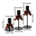 thumbnail image 3 of 3-Piece Christmas Taper Candle Holder Set, Iron Stands with Bow, Pinecone and Berry Accents for Tabletop and Mantel Decor, Red, 3 of 6