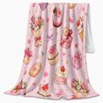 thumbnail image 2 of Sweet Cakes Boxes Pattern Cheerful Whimsical Art, Cozy Friendship Quote Scene, Warm Flannel Blanket for Living Room and Reading Nook, Art Lovers Appreciation Gift, Artistic Home Decor, 2 of 9