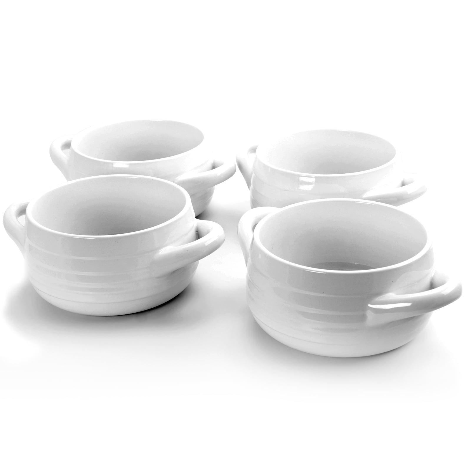 Gibson Town Market Square 4 Piece Set of 29.7 oz. White Soup Bowls with