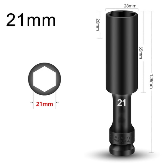 12 Drive Socket Impact Wrench Hex Socket Head 8-24Mm Adapter Spanner Converter