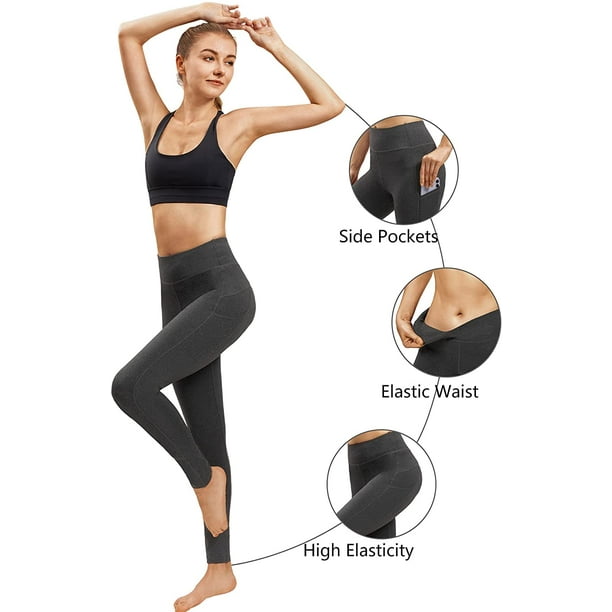 Yoga Pants for Women with Pockets High Waist Leggings Tummy