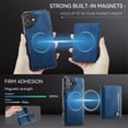 thumbnail image 3 of AutSpace Funda para Apple iPhone 16, Bloqueo RFID, Cuero PU, Compatible con MagSafe, Billetera Desmontable 2 en 1 con Tarjetero, Soporte, Cubierta Protectora Magnética, Azul, para iPhone 16, 3 of 10