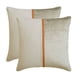 thumbnail image 2 of Funda de cojín decorativa HomeCentric beige de 35 x 35 cm (14 x 14 pulgadas). Fundas de cojín de pana y lino para sofás y sillones, estilo patchwork moderno. Cordón beige acogedor., 2 of 7