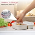 thumbnail image 2 of 4 Pack Bento Lunch Box 3 Compartment Lunch Containers for Adults,Plastic Divided Food Meal Prep Containers Reusable,for Work and Travel, 2 of 5