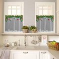 thumbnail image 3 of Christmas Kitchen Curtain Valance and Tiers Set Xmas Baubles Coniferous 3 Pc Window Treatment Pine Tree Twig Gray 3 Pieces Rod Pocket Valance Set for Small Windows Bedroom 54 in x 24 in, 3 of 6