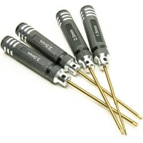 4pcs 1.5/2.0/2.5/3.0mm Hex key RC Tools Hexagonal Screwdriver Titanium Hexagon Screwdriver Wrench Tool Metal Hexagonal Hex Screw Driver Kit or RC Car/Helicopter/Airplane (Black)
