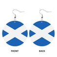 thumbnail image 2 of Scottish Flag Dangle Round Lightweight Drop Circle Earrings For Women, 2 of 6