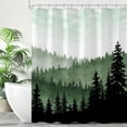 thumbnail image 3 of Green Mountain Misty Shower Curtain Bathroom Forest Shower Curtain Set Waterproof Fabric Bathroom Set with 12 Hook 72x72 inches, 3 of 6