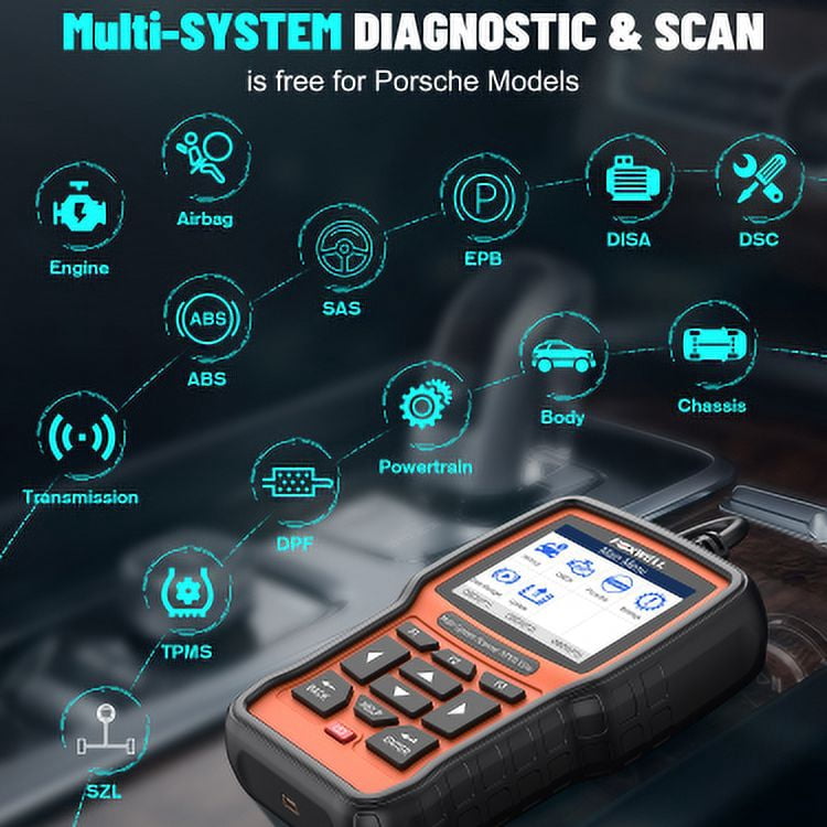 FOXWELL NT510 Elite OBD2 Scanner Fits for Porsche All System Bi-directional Diagnostic Scanner All Maintenance Services Car Code Reader Check Engine Full OBD2 Functions Automotive Diagnostic Scan Tool