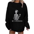 thumbnail image 1 of Blusa de manga larga con cuello redondo y estampado de calavera a la moda para mujer Pompotops gfhjh16972, 1 of 6