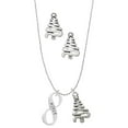 thumbnail image 1 of Delight Jewelry Silvertone Niece Infinity Sign Silver tone Zig Zag Christmas Tree Charm Necklace and Stud Earrings, 1 of 4