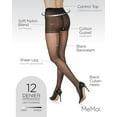 thumbnail image 3 of MeMoi Control Top Pantyhose with Backseam & Cuban Heels - Womens - Female (Small, Black/Black), 3 of 7