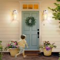 thumbnail image 5 of 18 Inch Artificial Eucalyptus Wreath with White Flowers Spring Summer Wreaths for Front Door Indoor Outdoor Rustic Farmhouse Greenery Flower Wreath Decor Wall Hanging Window Display, 5 of 5