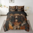 thumbnail image 3 of Feelyou Rustic Brown Bear Twin Bedding Sets 7-Piece, Wooden Wildlife Bedding Comforter Set, Countryside Animal Reversible Sheet Sets, Ultra Soft Bedroom Decor, 3 of 8