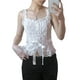 thumbnail image 2 of VISgogo Chaleco de flores de encaje francés para mujer, sin mangas, cuello cuadrado, dobladillo con volantes, camisetas sin mangas recortadas ajustadas VISgogo moda, 2 of 6