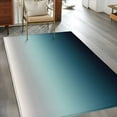 thumbnail image 4 of 2.7x5 Area Rugs, Grey Turquoise Ombre Non-Skid Rubber Backing Large Rectangle Rugs - Living Room Bedroom Home Office, Teal Modern Geometric Striped Abstract Art Indoor Floor Carpets Washable Rug, 4 of 9