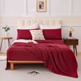 thumbnail image 2 of 4-Piece Solid Color Bed Sheet Set, Soft Bedroom Bedding Set with Multiple Neutral Color Options, 2 of 6