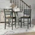 thumbnail image 4 of Furniture of America Elda Wood Counter Height Chair in Antique Gray (Set of 2), 4 of 7