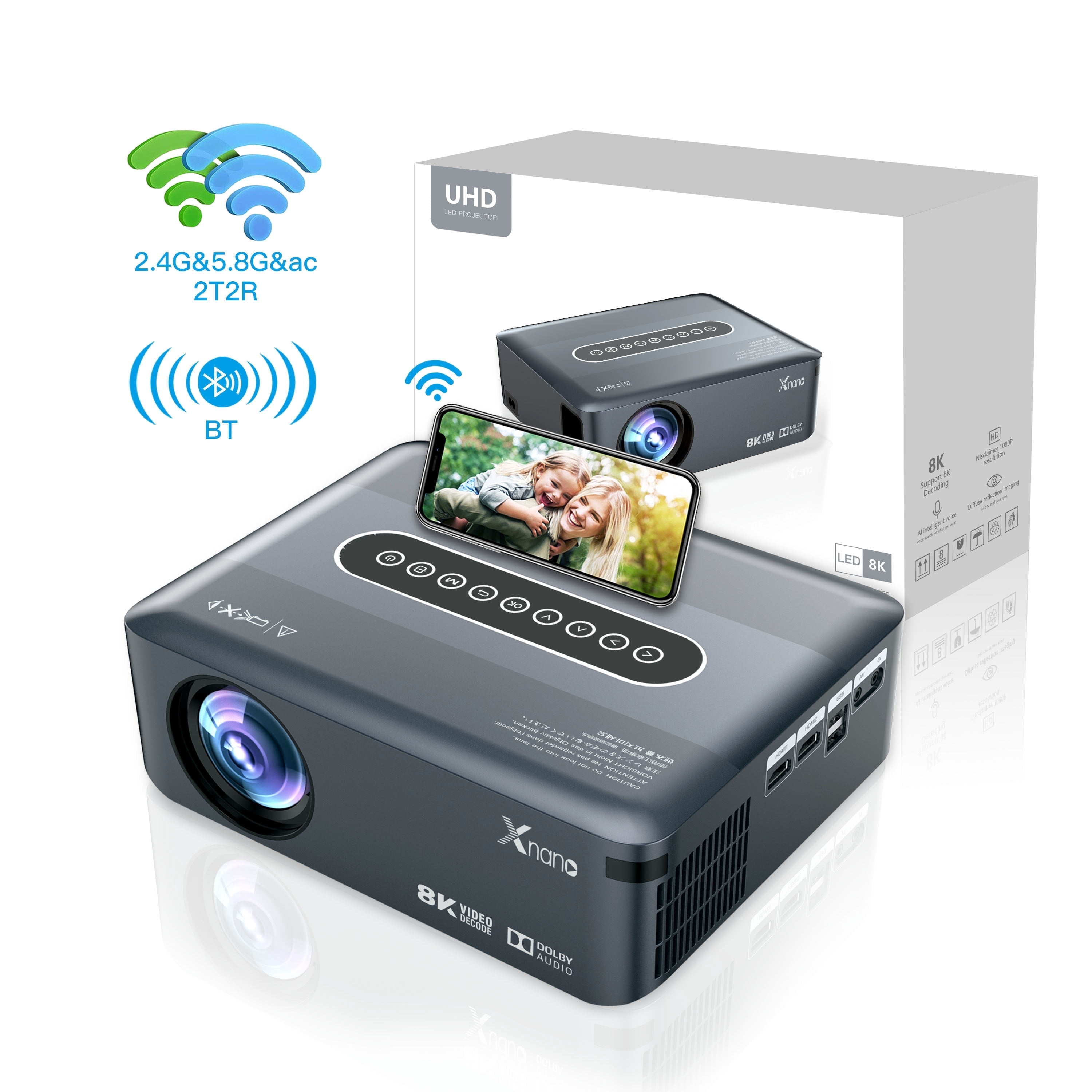 WIMIUS Video Projector 本体 Wimius, Projector, 4K Ultra HD, Dolby Audio, WiFi and Bluetooth