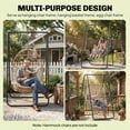 thumbnail image 4 of Heavy Duty Steel Hammock Chair Stand, 72" Black A-Frame Swing Stand with 3 Hanging Rings, Weather-Resistant Powder Coated Metal Frame for Patio, Garden, Living Room or Balcony, 4 of 7