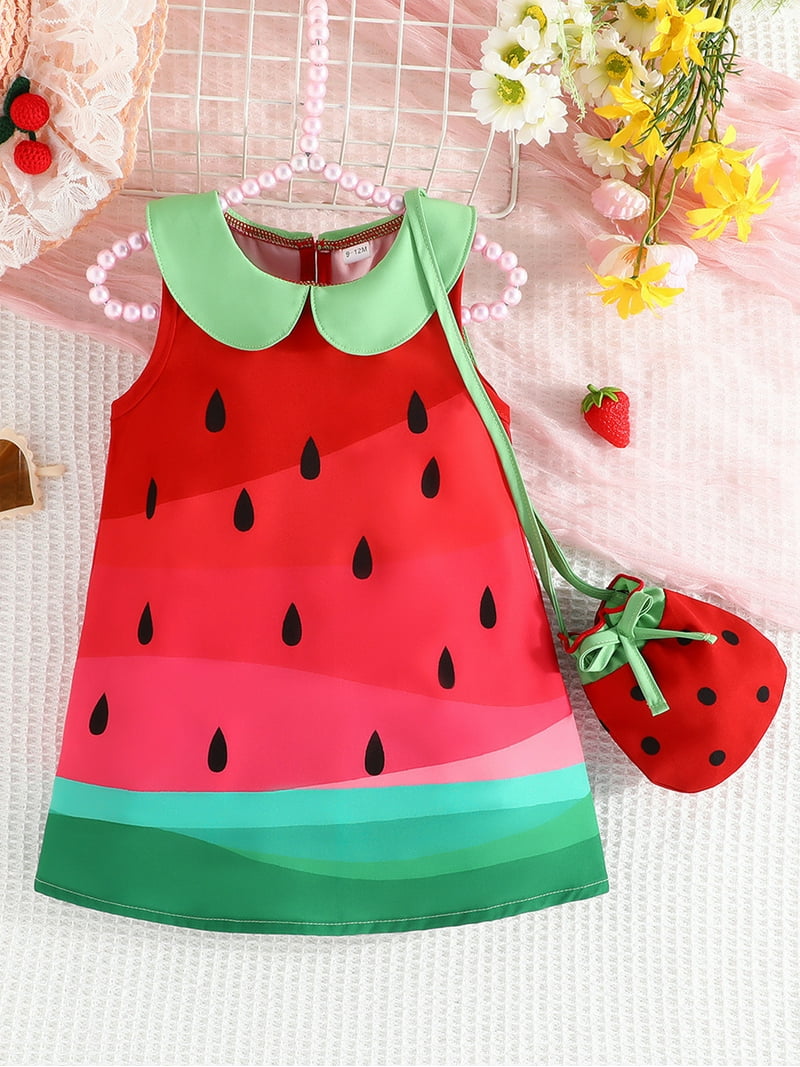 Suealasg Toddler Girls Fruit Costume Sleeveless Doll Collar