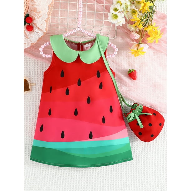 Suealasg Toddler Girls Fruit Costume Sleeveless Doll Collar - Main Image
