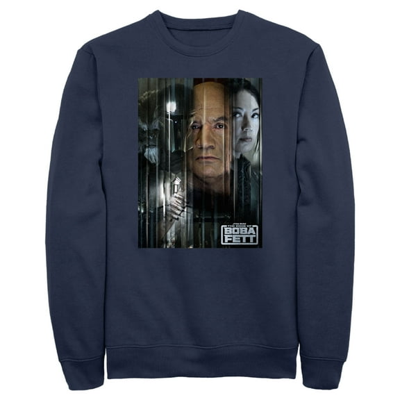 Men's Star Wars: The Book of Boba Fett Faces Of Heroes On Tatooine  Sweatshirt Navy Blue 3X Large