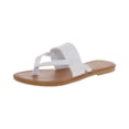 thumbnail image 3 of Sandals Woman, Womens Strappy Sandals, Braided Sandals for Women, Sandals With Back Strap, Women's Slide Flat Sandals Comfortable Slip On Flip Flop Thong Sandals With Spring Summer Sandals, White 5.5, 3 of 7
