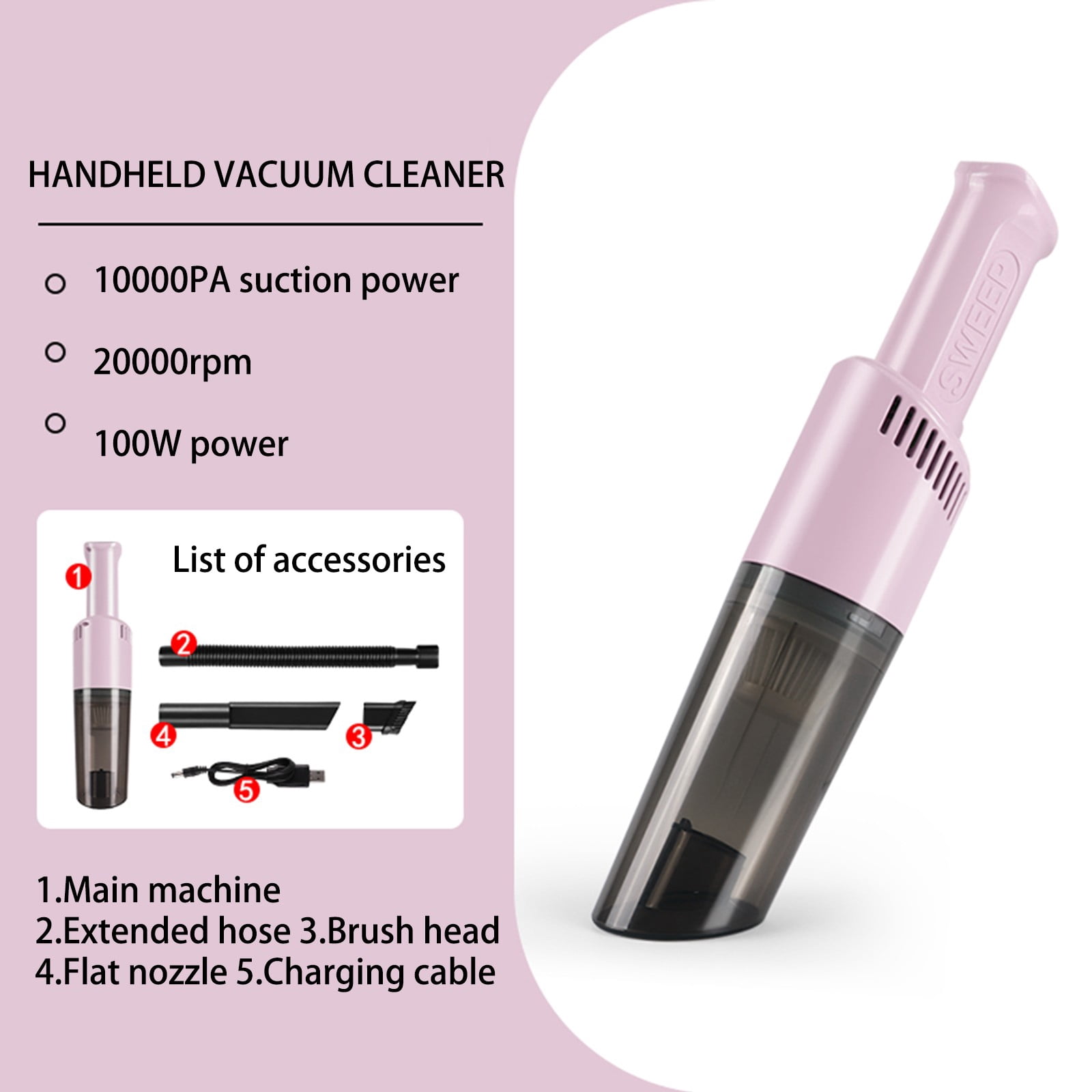 Cleaner Clearance! YZEGDCH Cordless Vacuum Cleaner for Home Corded Vacuum Cleaners for Home Use Vacuum Cleaners for Home/Pet Hair/Carpets/Floors/Sofa