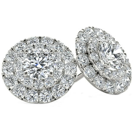 1 Carat T.W. Diamond 10kt White Gold Double-Halo Stud Earrings