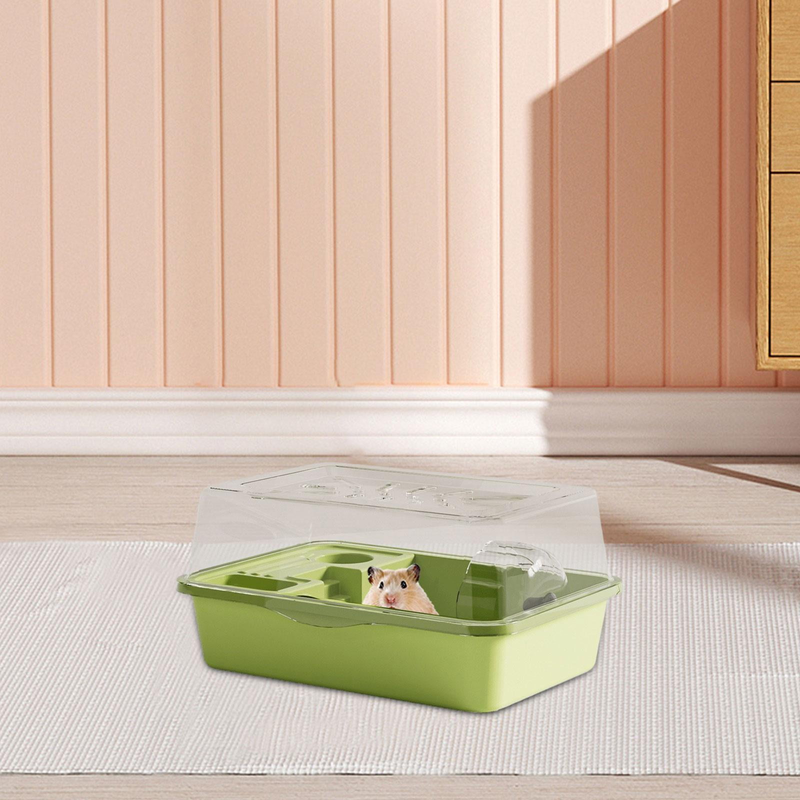 balikha Large Hamster Cage Exercise Playing House Transparent Ventilation Small Animal Cage Hamster Enclosure for Guinea Pigs Gerbils green