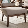 thumbnail image 2 of Baxton Studio Pouf en Tissu Bianca Gris Clair et Marron Noyer, 2 of 6