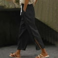 thumbnail image 2 of Summer Pants for Women Pocket Casual Loose Comfortable Cotton Linen Casual Pants Womens Pants Casual & Wide Leg, 2 of 4