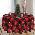 thumbnail image 4 of Mantel SuQKXCo 152 cm Rojo Negro a Cuadros Impermeable, 4 of 8